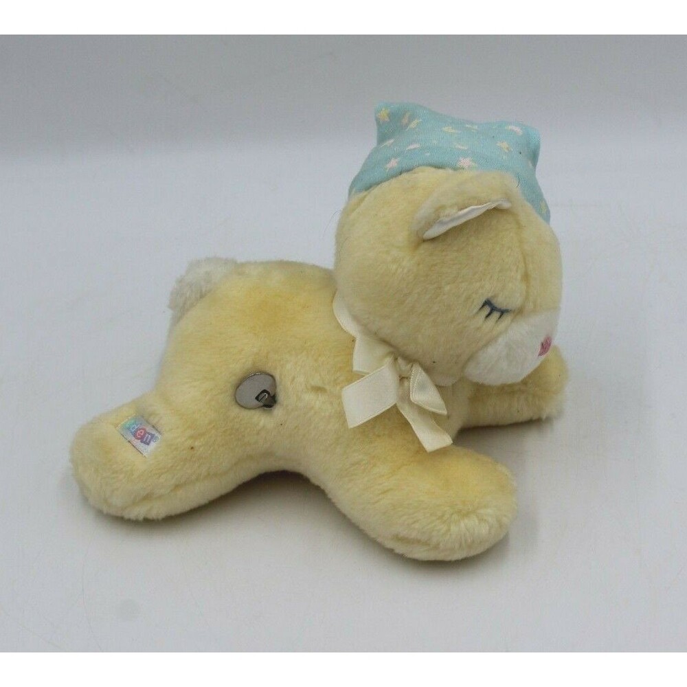 Eden Vintage Musical Yellow Teddy Bear Baby Tunes Plush Toy NWT NOS Wind Up RARE